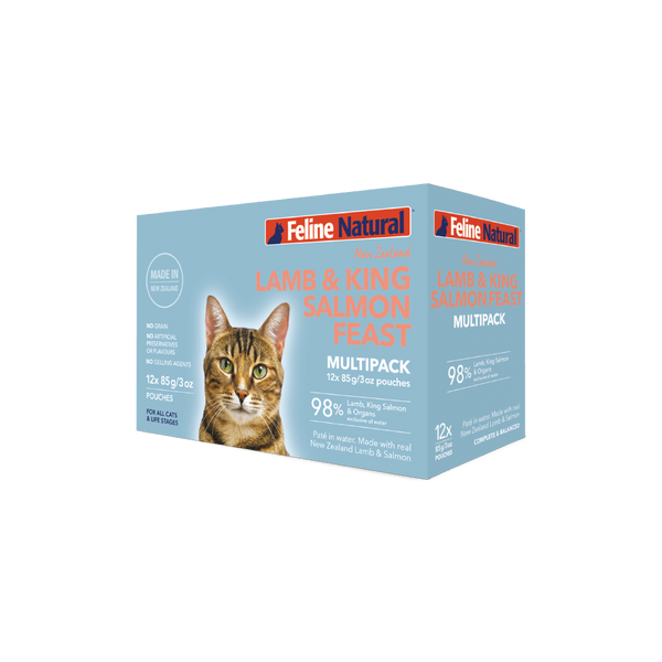 Lamb & King Salmon Multipack Pouch Cat Food – Feline Natural